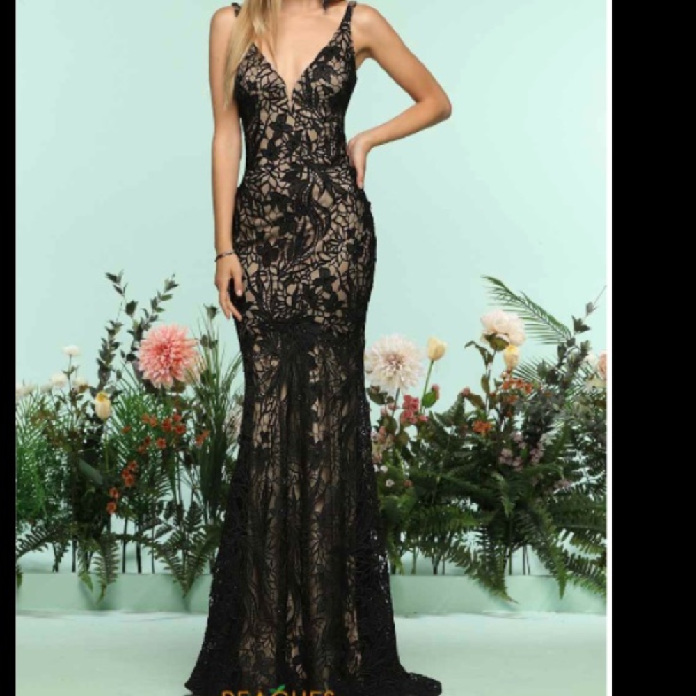 Chic black/nude lace prom dress from Zoey Grey.